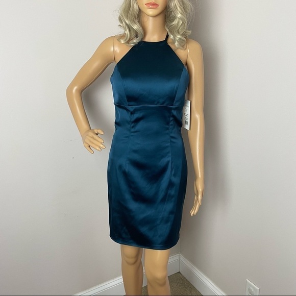 Sherri Hill Cocktail Dress Style #51421 NWT Halter Open Back Size 6 - Picture 1 of 10